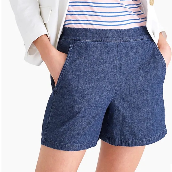 NWT J.Crew Factory Denim Pull-On Utility Short - Picture 1 of 3
